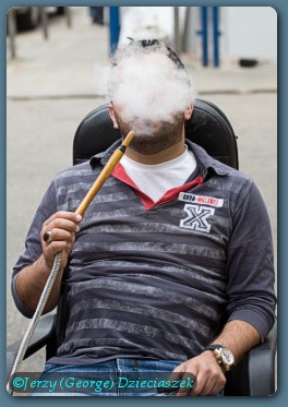 smoking man in Beirut photo
